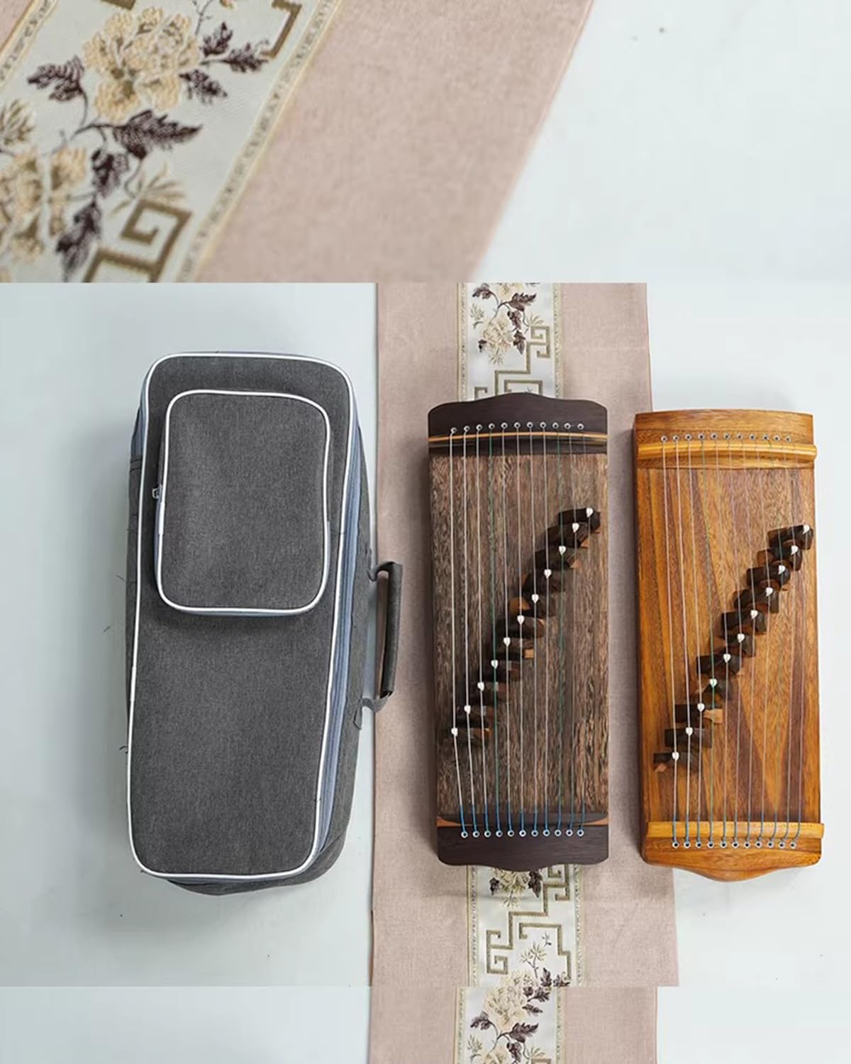 Traditionelles chinesisches Zither, 11 Saiten Guzheng für Anfänger, reisefreundliches Instrument mit Koffer, perfekt für Musiker und besondere Anlässe