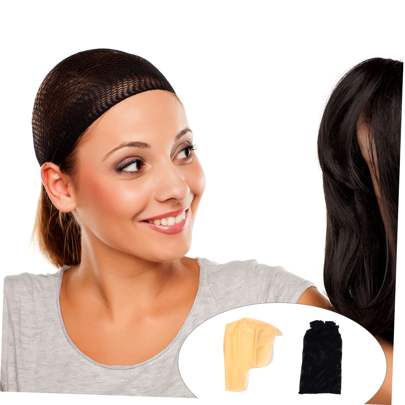 SAFIGLE 4Pcs Makeup Latex Bald Caps Stretchy Hair Net Wig Caps for Adults Cosplay Performance Accessory Comfortable Fit for Halloween Costume Parties and Events