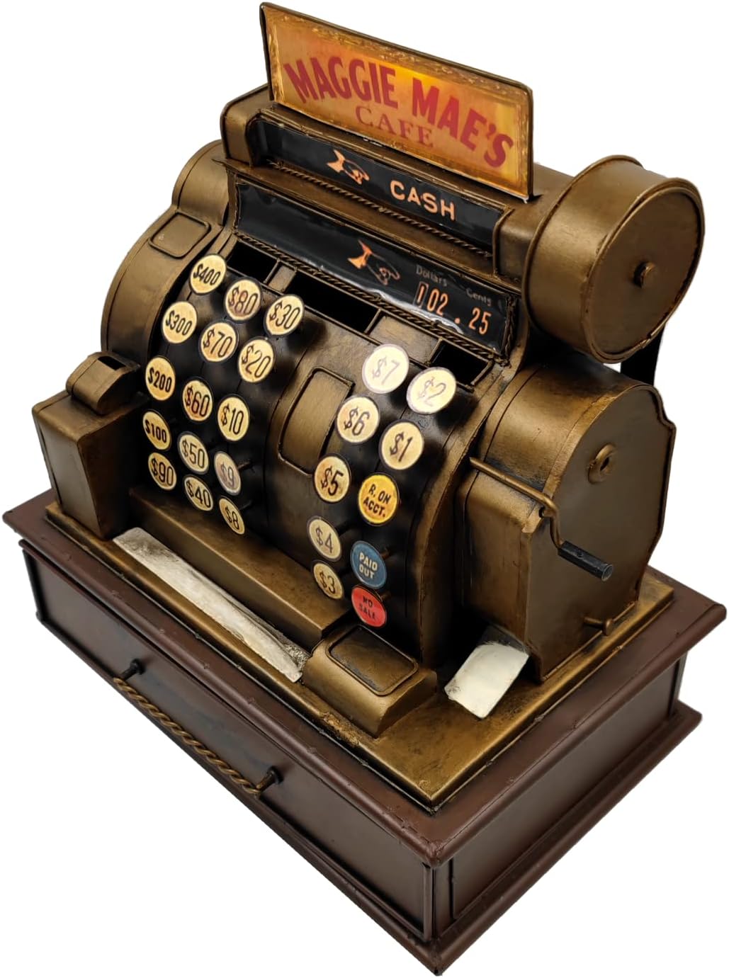 Vintage Cash Register Model Piggy Bank Money Bank Storage Box Jewelry Box Ring Trinket Case Cabinet Figurine Cafe Bar Window Decor Model Home Desk Decoration