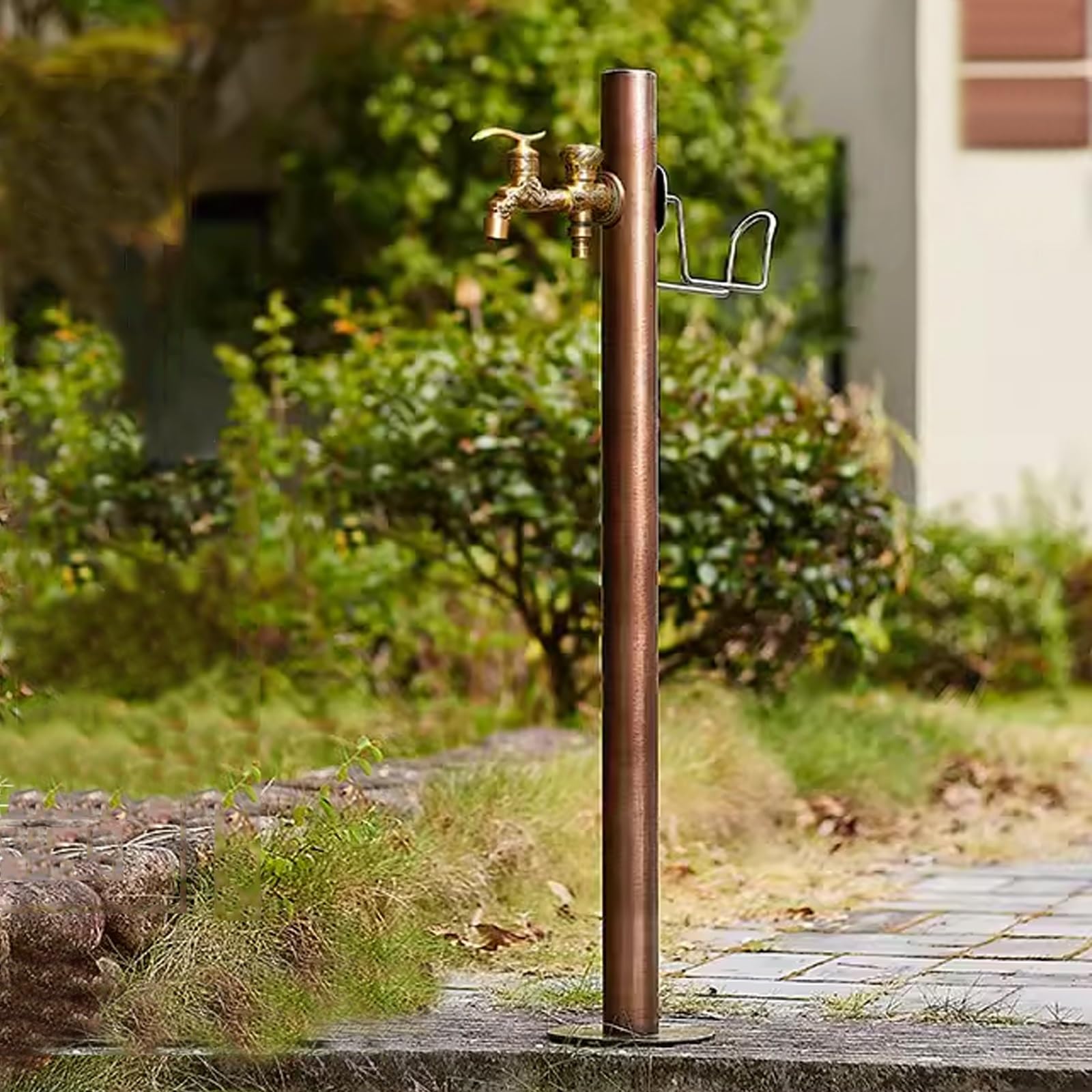 Amazon | 立水栓 屋外 立 水 栓 屋外水栓 水栓柱、レトロなステンレス