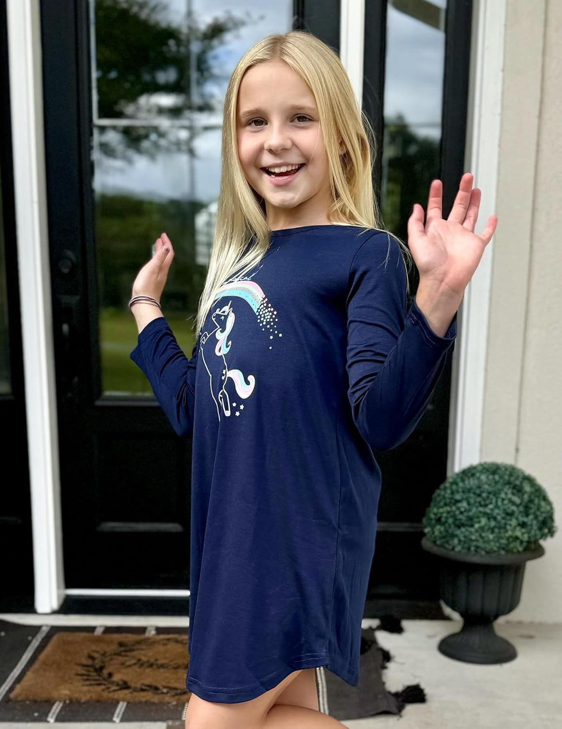 Arshiner Girls Nightgowns Long Sleeve Print Pajamas Nightdress for Kids Soft Sleep Wear Nighties - Image 6