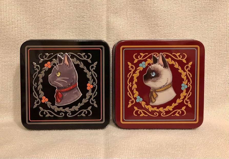 Amazon.co.jp: ギフト缶 ねこ 2点セット空缶小物入れセリア