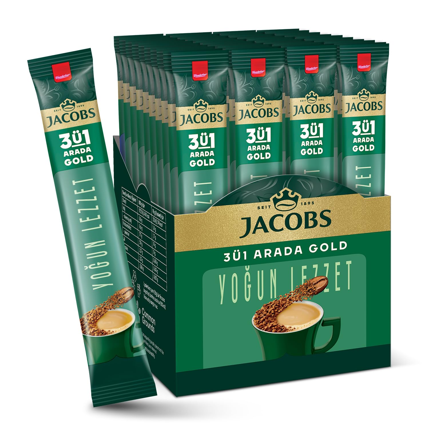 Jacobs 3'ü 1 Arada Yoğun Lezzet 18 Gram x 40, Kahve : Amazon.com.tr