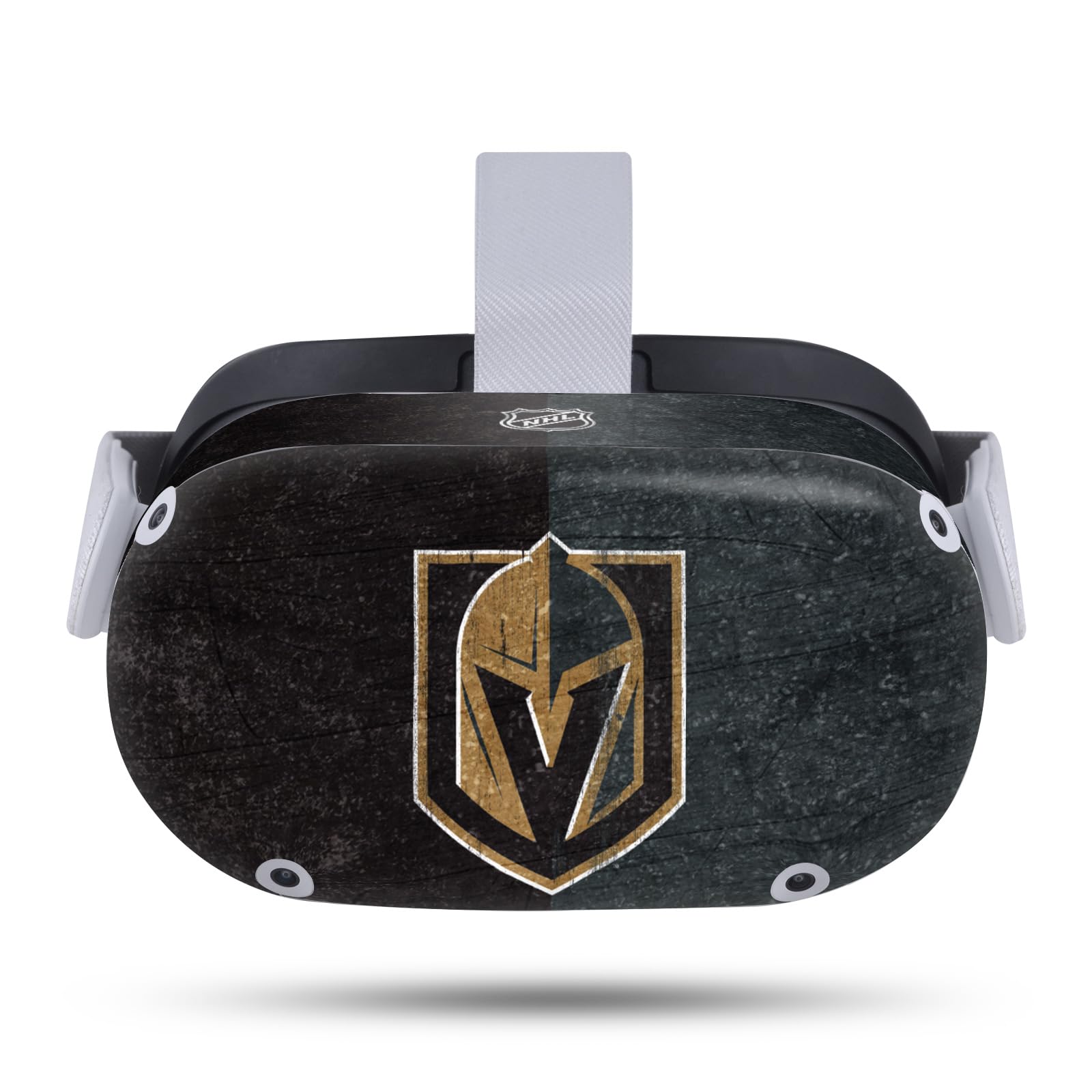 Head Case Designs Officially Licensed NHL Half Distressed Vegas Golden Knights Vinyl Sticker Skin Decal Cover Compatible with Meta Quest 2