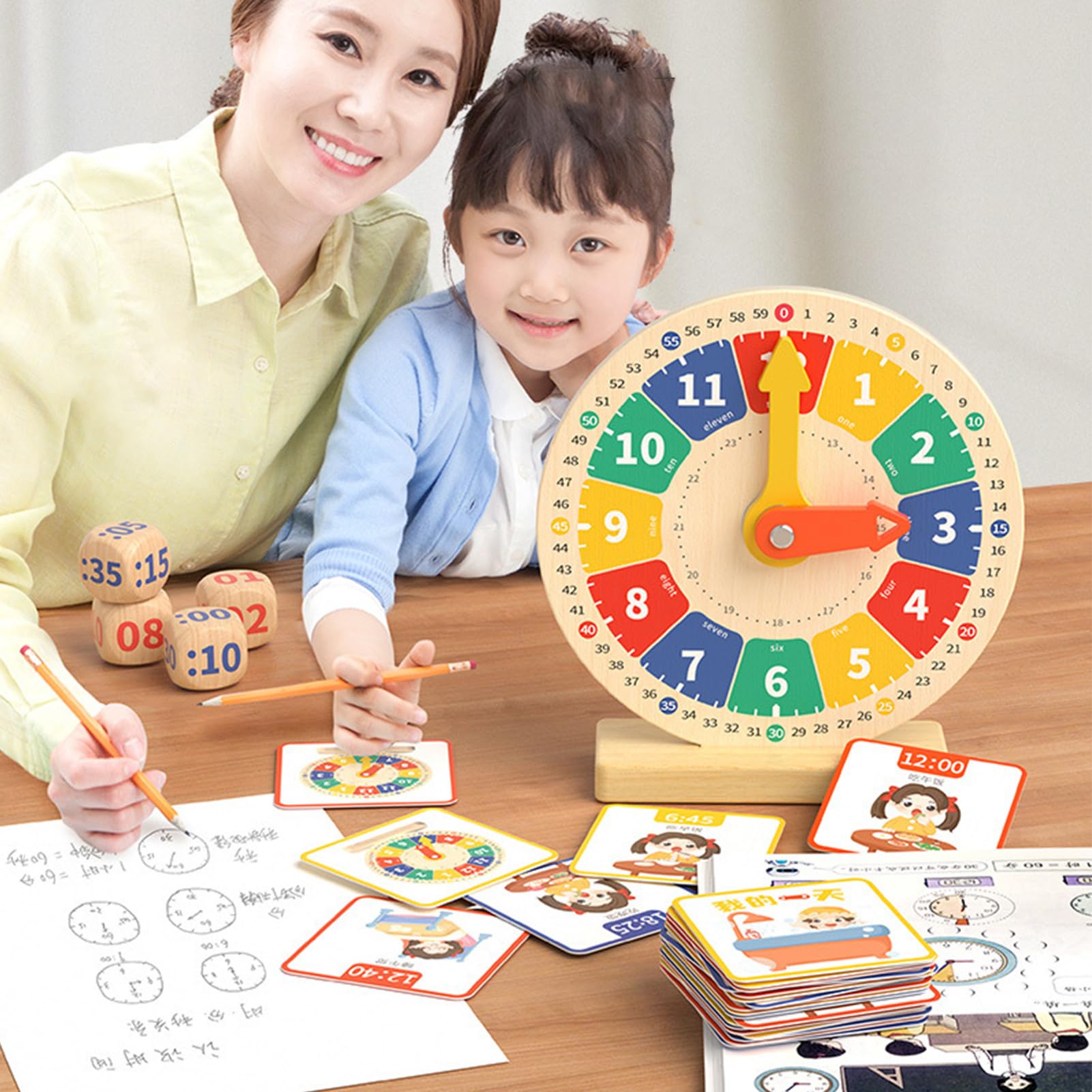 MODÈLE D'HORLOGE PÉDAGOGIQUE D'apprentissage Pour Enfants Murale EUR 13 MODÈLE D'HORLOGE PÉDAGOGIQUE D'apprentissage Pour Enfants Murale EUR 13