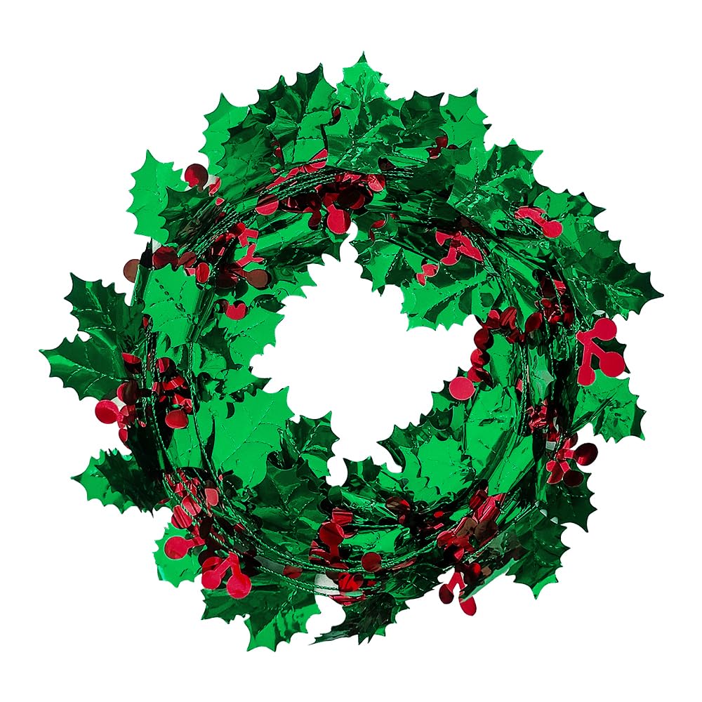 PheiLa 2 Rolls Christmas Wire Garland for Crafts Gifts Wedding Party Decor Xmas Tree Home Stairs Indoor Outdoor Party Supplies, 26 Feet Each Roll