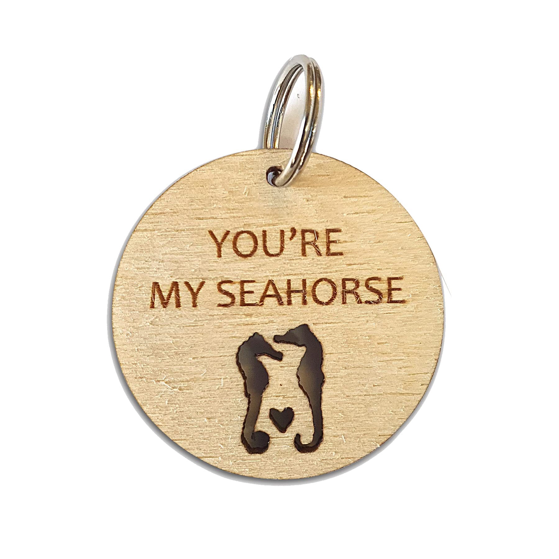 "You`re My Seahorse" Wooden Keyring, Mate Boyfriend Girlfriend Accessories, Valentine's Day Gifts for Boyfriend, Husband or wife