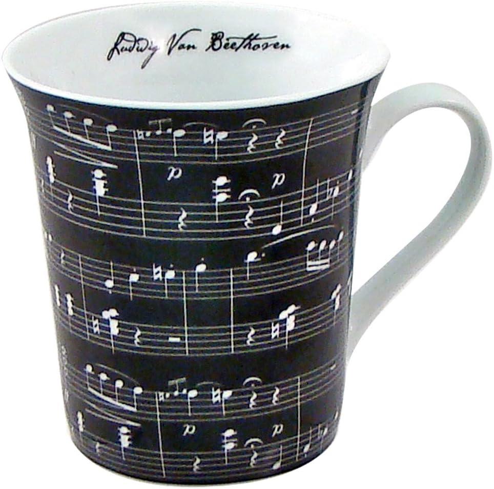 Zrike Brands Music On Mug, Black, Set of 4