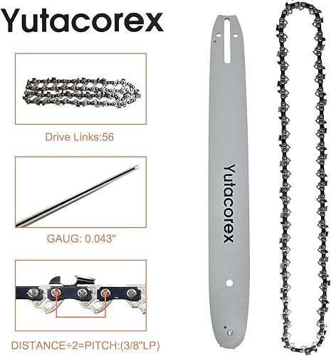 Miniatura 2 de Barra guía de motosierra de 16 pulgadas y combo de cadena, accesorios de repuesto para Milwaukee 48-09-3001, se adapta a EGO CS1604 CS1600, se