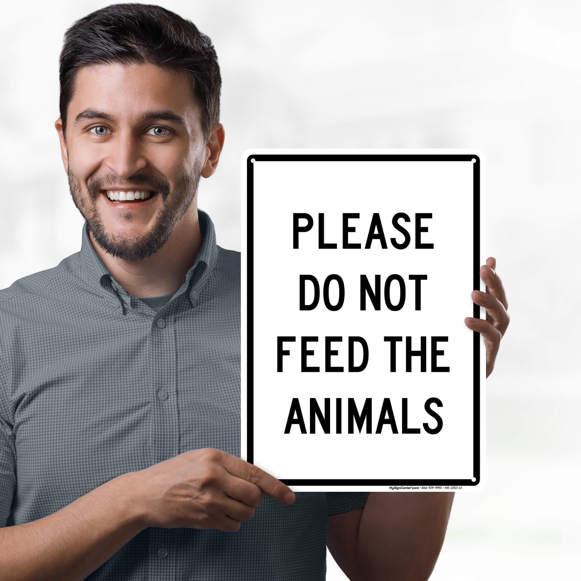 Please Do Not Feed The Animals Sign, 10x14 Inches, 55 mil thick HDPE (high density polyethylene), Made in USA by My Sign Center