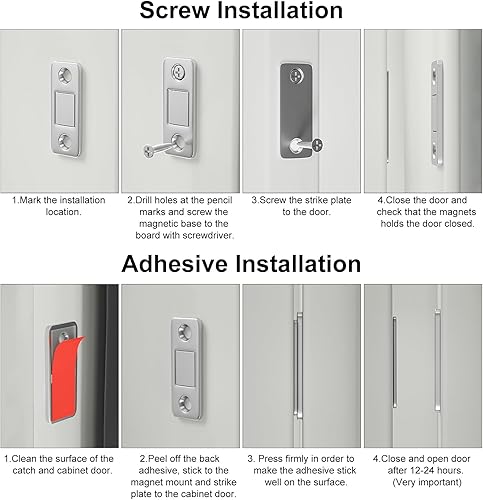 Miniatura 5 de Jiayi - Paquete de 18 imanes para puerta corredera de gabinete, Cierre magnético ultra-fino, Cierre magnético de acero inoxidable para cierre de