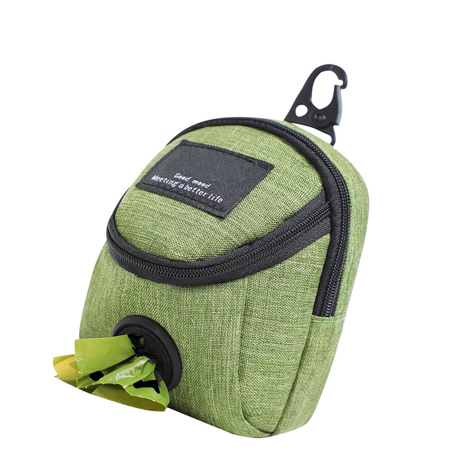 Simple Pet Poop Bag Dispenser with Treats Pocket Water Resistant Oxford Cloth Waste Holder for Dog Walking Training Multifunctional Dog Treats