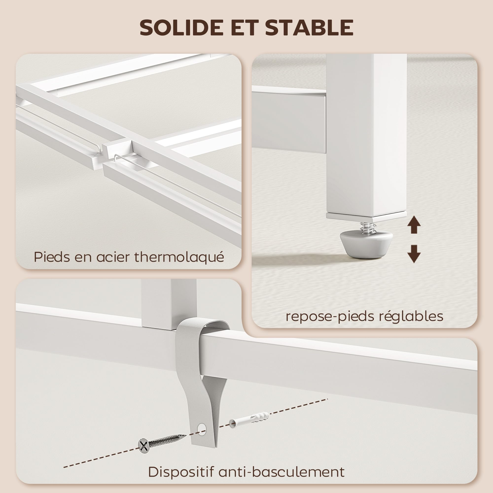 HOMCOM Bureau d'ordinateur Pliable, Bureau avec Support pour écran, Cadre en Acier, pour Chambre, Salle d'étude, Petits espaces, 100 x 48 x 87,5 cm, Bois Naturel