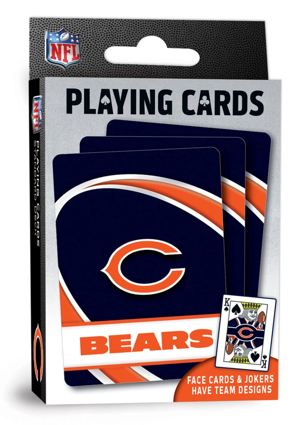 MasterPieces - NFL Playing Cards, Officially Licensed Chicago Bears Football Deck, Family Games for Adults and Kids, Standard Index