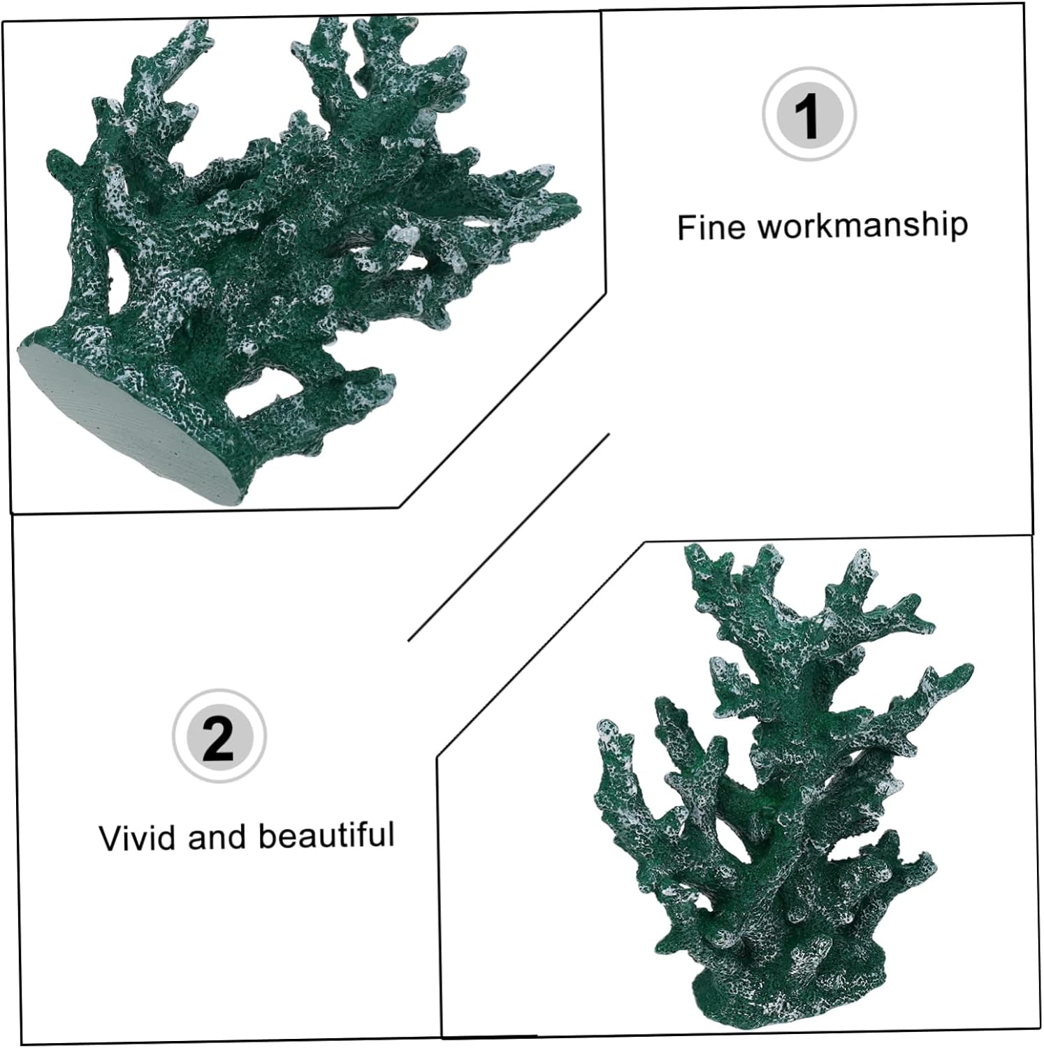 VOSAREA Artificial Coral Aquarium Decor Lifelike Resin Coral for Fish Tank Landscaping Easy Care Decoration Realistic Micro Landscape for Aquariums and