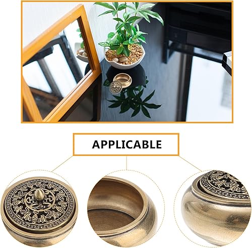 Miniatura 7 de TOYANDONA Mini quemador de incienso, soporte de cono antiguo, quemadores de incienso, bobina de incienso para calentador de fragancias caseras