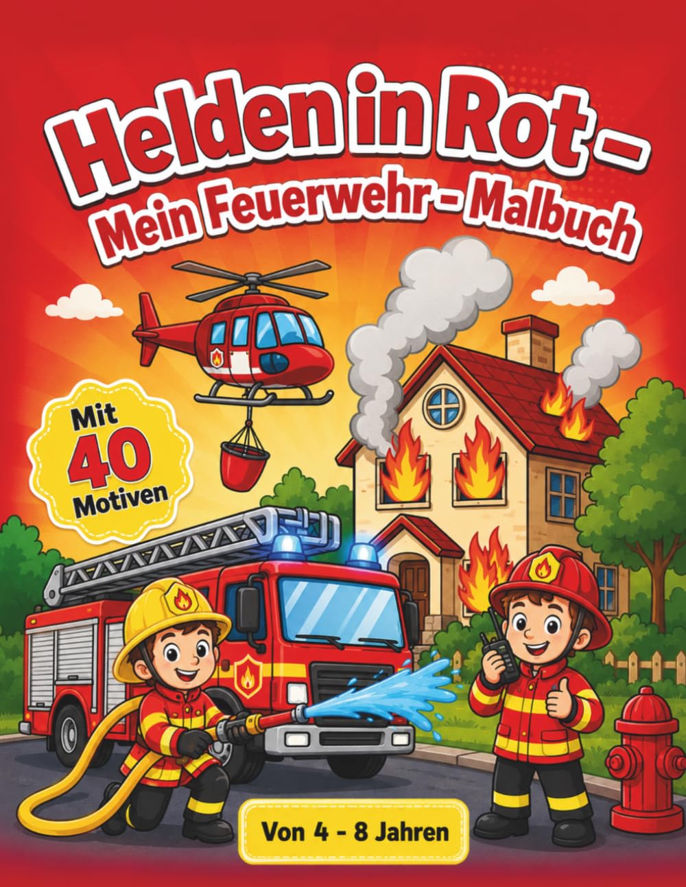 Helden in Rot -: Mein Feuerwehr - Malbuch