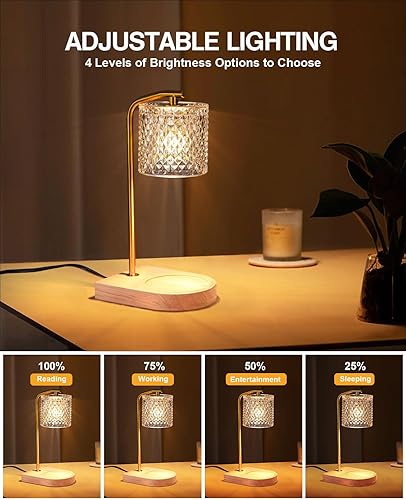 Miniatura 3 de Lámpara de mesita de noche pequeña para dormitorio lámparas de noche con pantalla de vidrio para mesita de noche, lámpara de luz regulable con