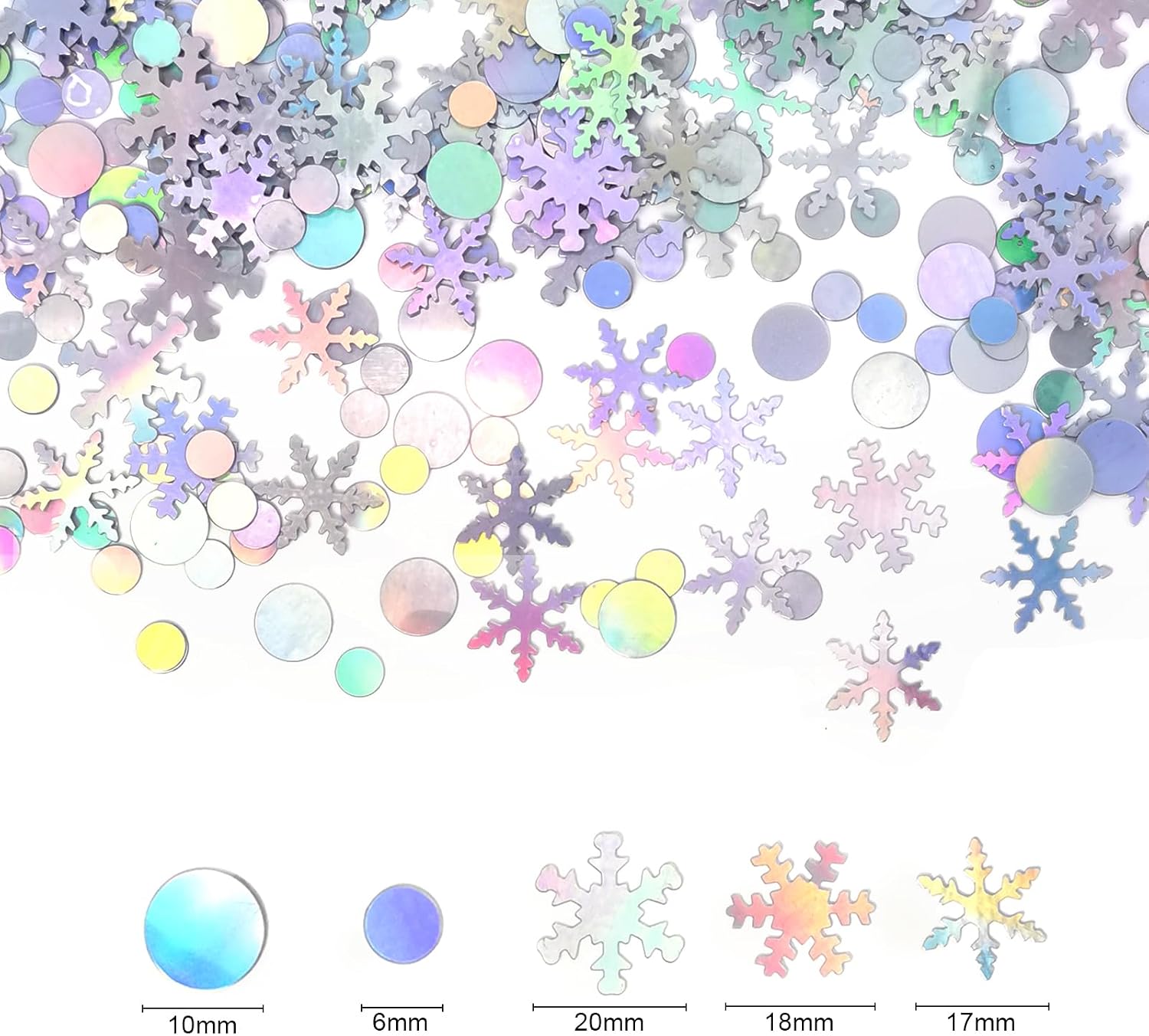 Quacc Laser Silver Snowflakes Confetti Lovely Winter Wedding Confetti Xmas Table Decorations Circles Party Confetti Sequins for Frozen Themed Birthday Party, Gender Reveal (30g, About 900pcs)