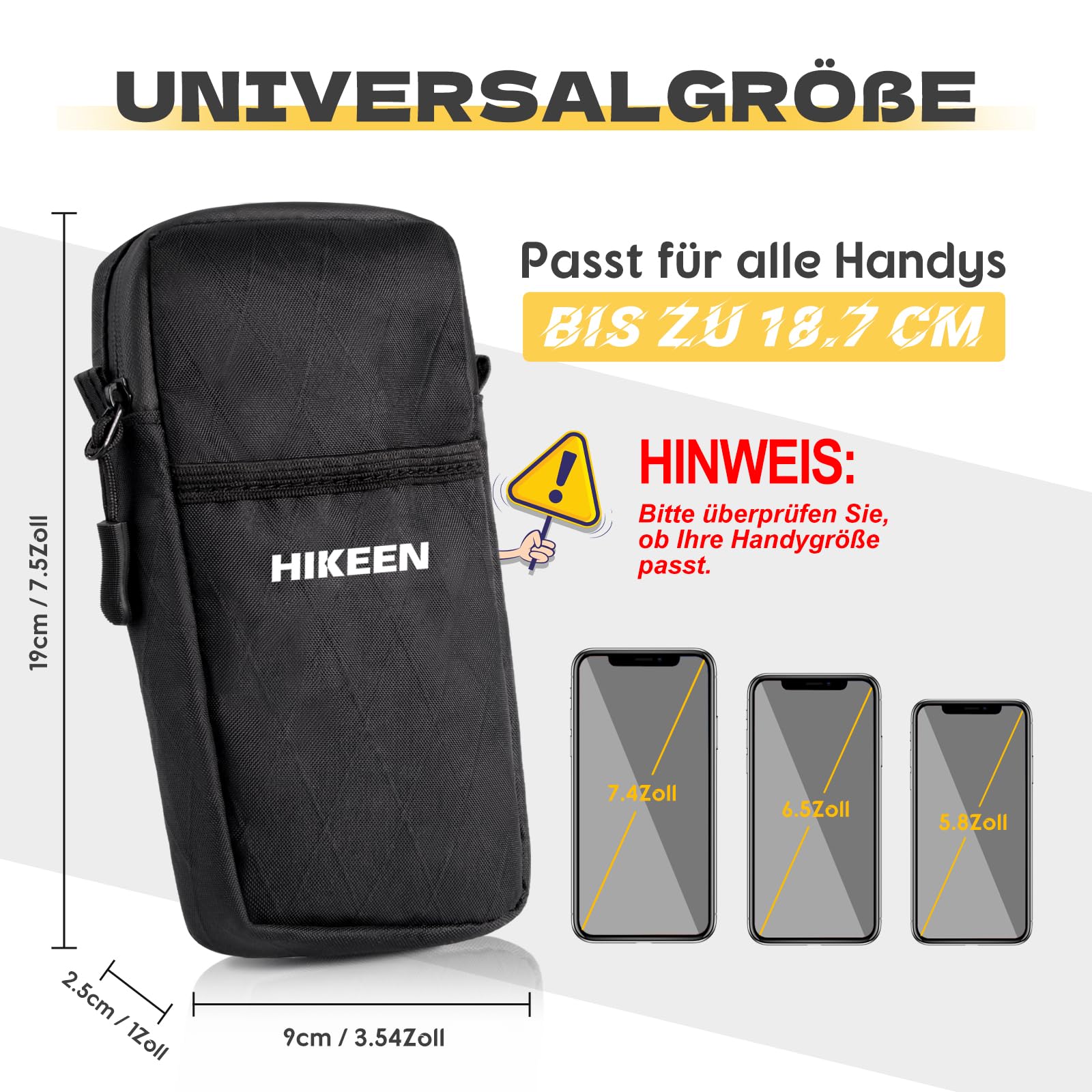 Hikeen X-Pac Multifunktions-Handytasche mit Karabiner: wasserdichte Molle Tasche für Männer & Frauen, EDC Pouch für Outdoor, Camping, Jagd & Training- als Geschenk