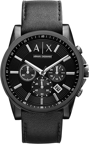 Miniatura 10 de Armani Exchange - Reloj de vestir con cronógrafo para hombre con correa de cuero acero o silicona