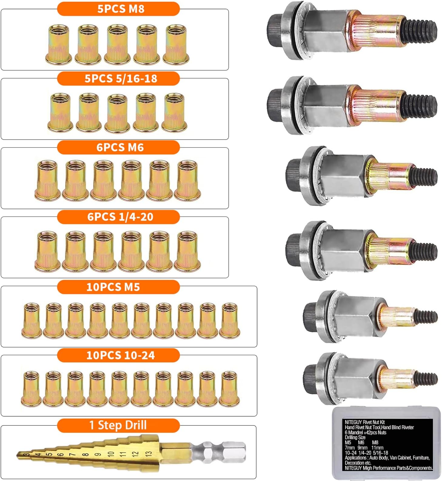 Amazon.com: HIFESON Rivet Nut Tool, Electric Drill Adapter Rivet ...