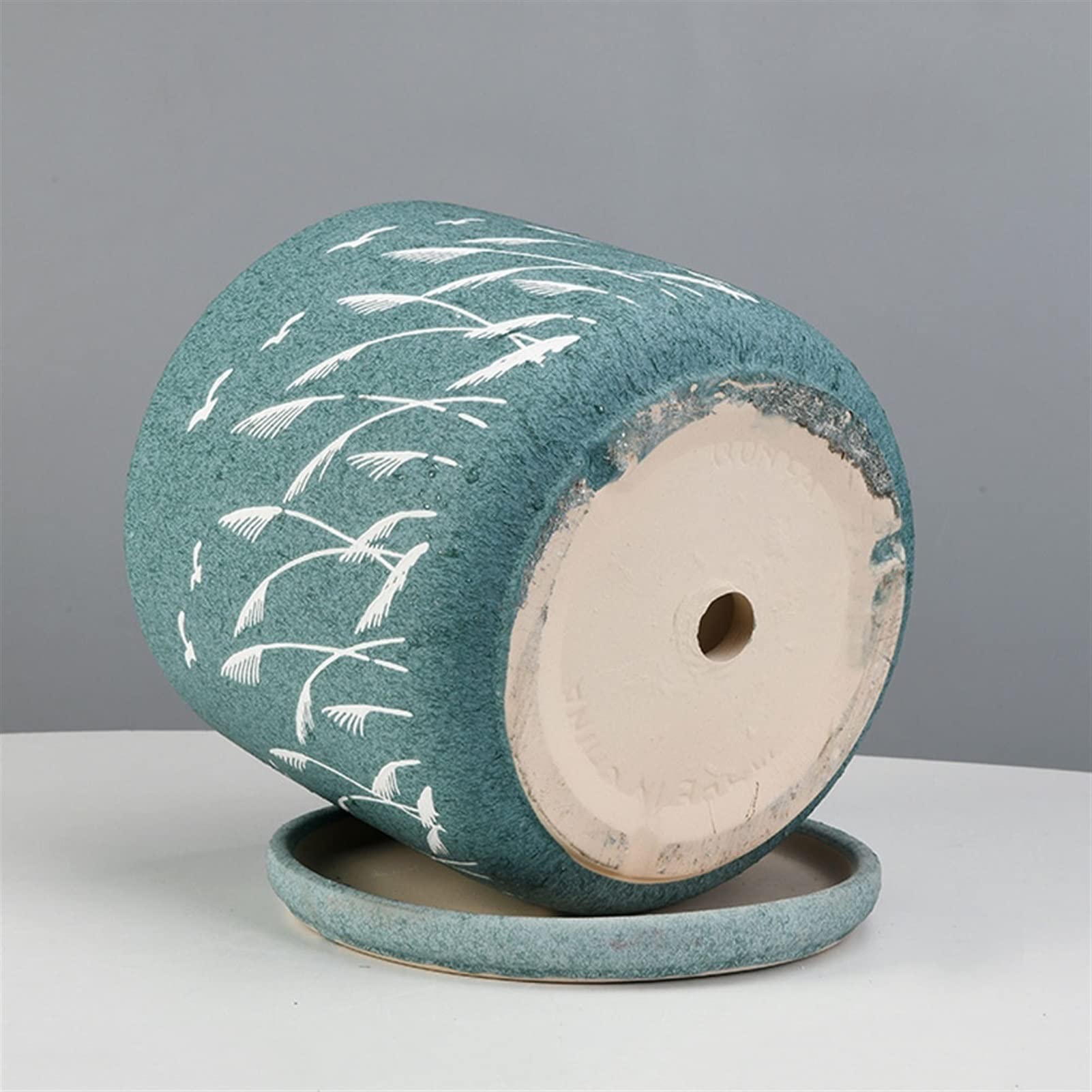 Doniczka ceramiczna duża doniczka cylindryczna z otworem drenażowym nowoczesna ogrodowa ceramiczna okrągła miska do dekoracji domu ogrodu patio 175 cm,