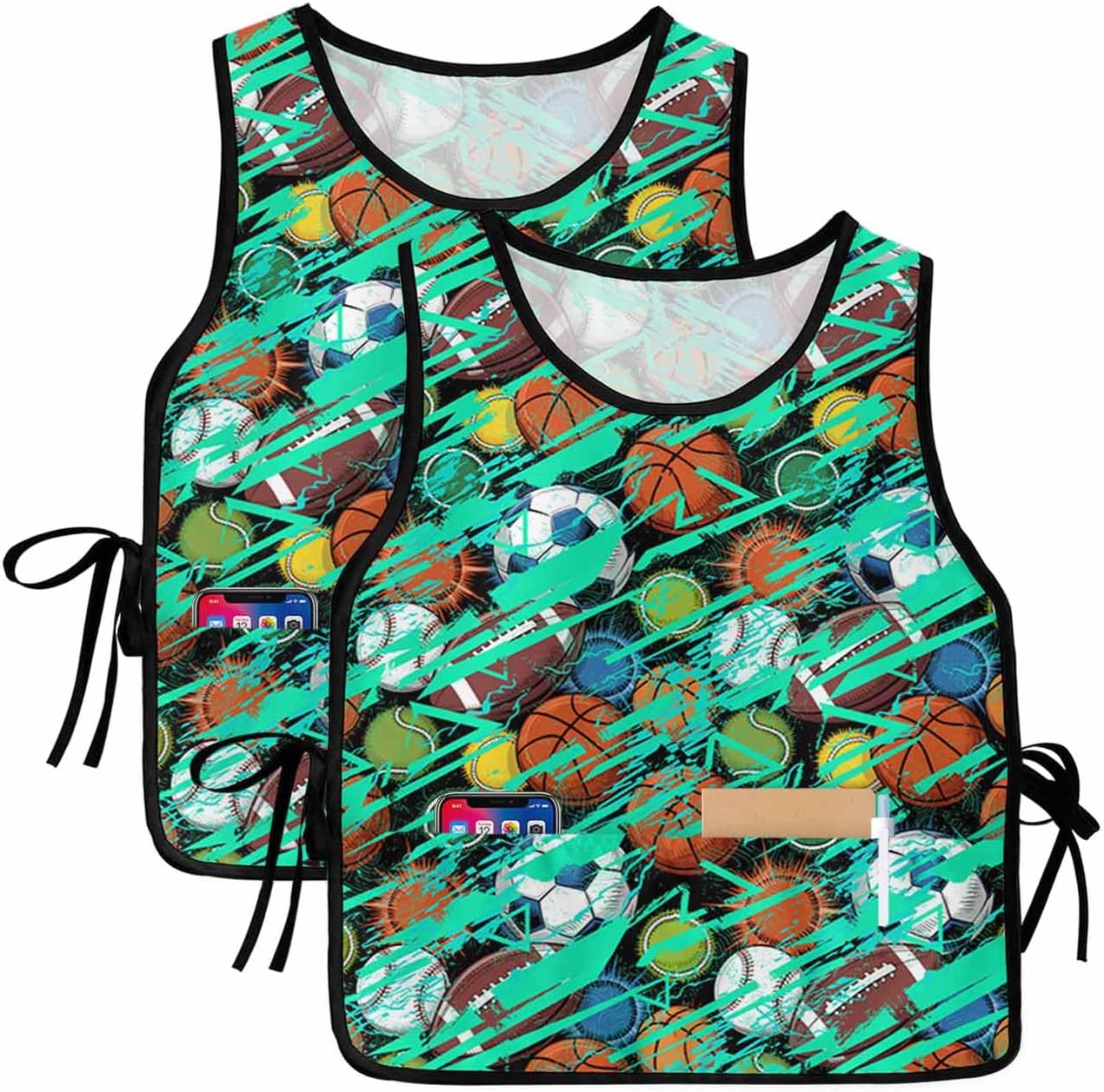 Sports Geen Cobbler Aprons with 2 Large Pockets for Men Women Unisex Smock Apron for Adults Chef Clothing Protector