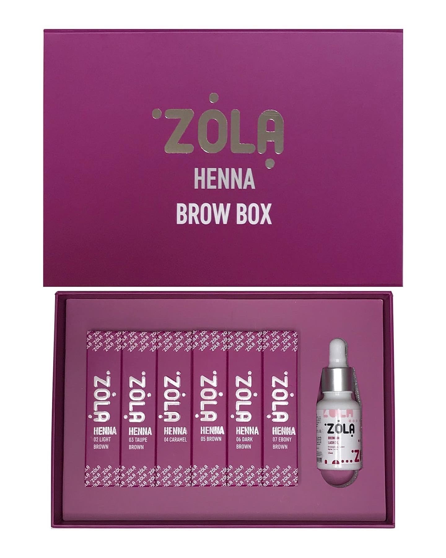 Zola Henné zestaw do brwi, 6 odcieni, 10 g