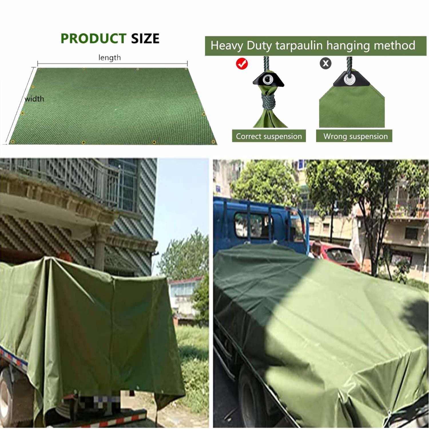 Lona PVC Impermeable Verde | Lona Ojal 650g/m² | Cubierta Exterior | 6x8m | Resistente Protección Multiusos | Leroy Merlin