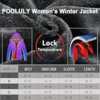 Vista 4 de Pooluly - Chaqueta de invierno para esquísnowboard para mujer, con capucha, impermeable, rompeviento