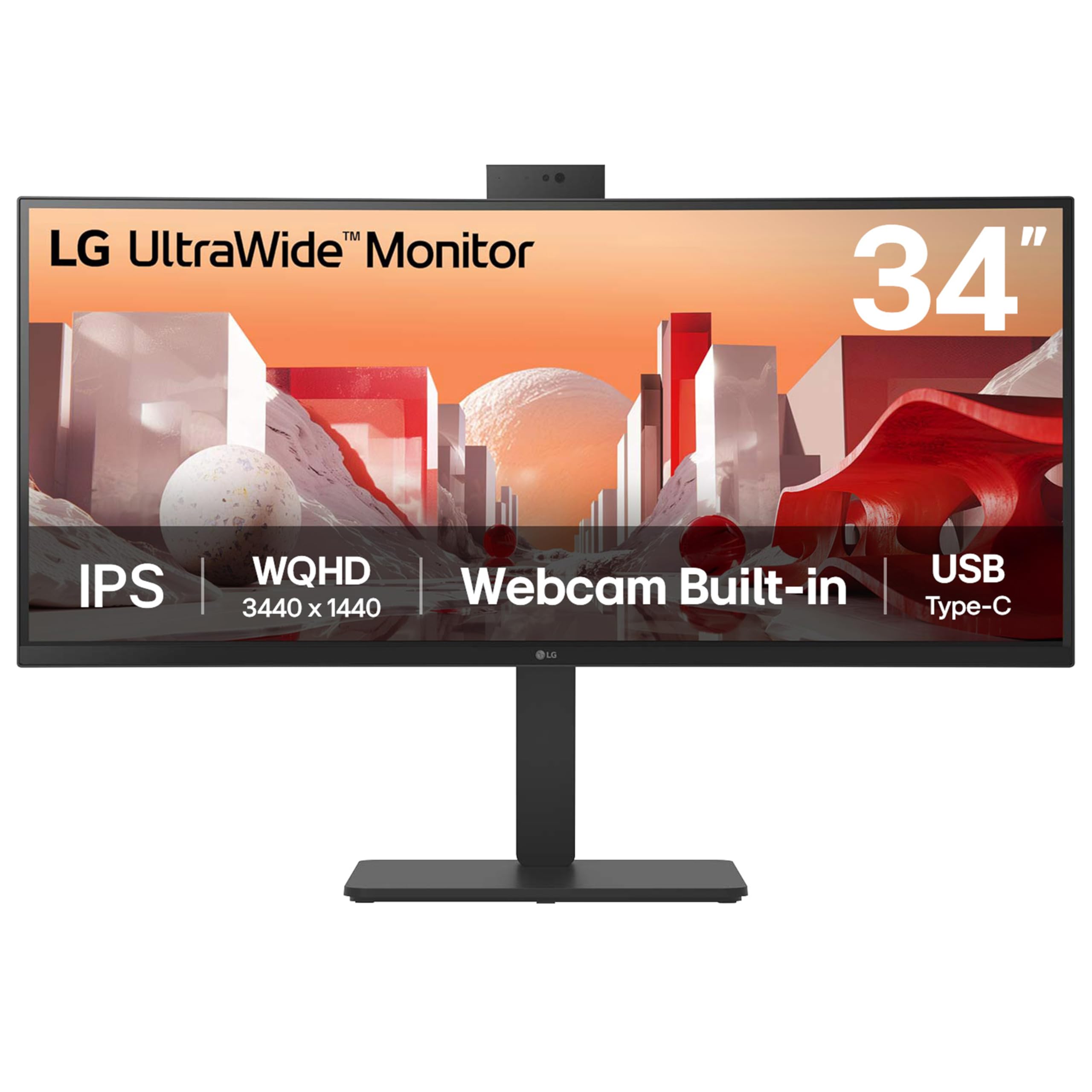Lg Black 34Ba85qe-B 34" Curved Ips Ultrawide Quad Hd Usb-C Height Adjustable Docking Monitor