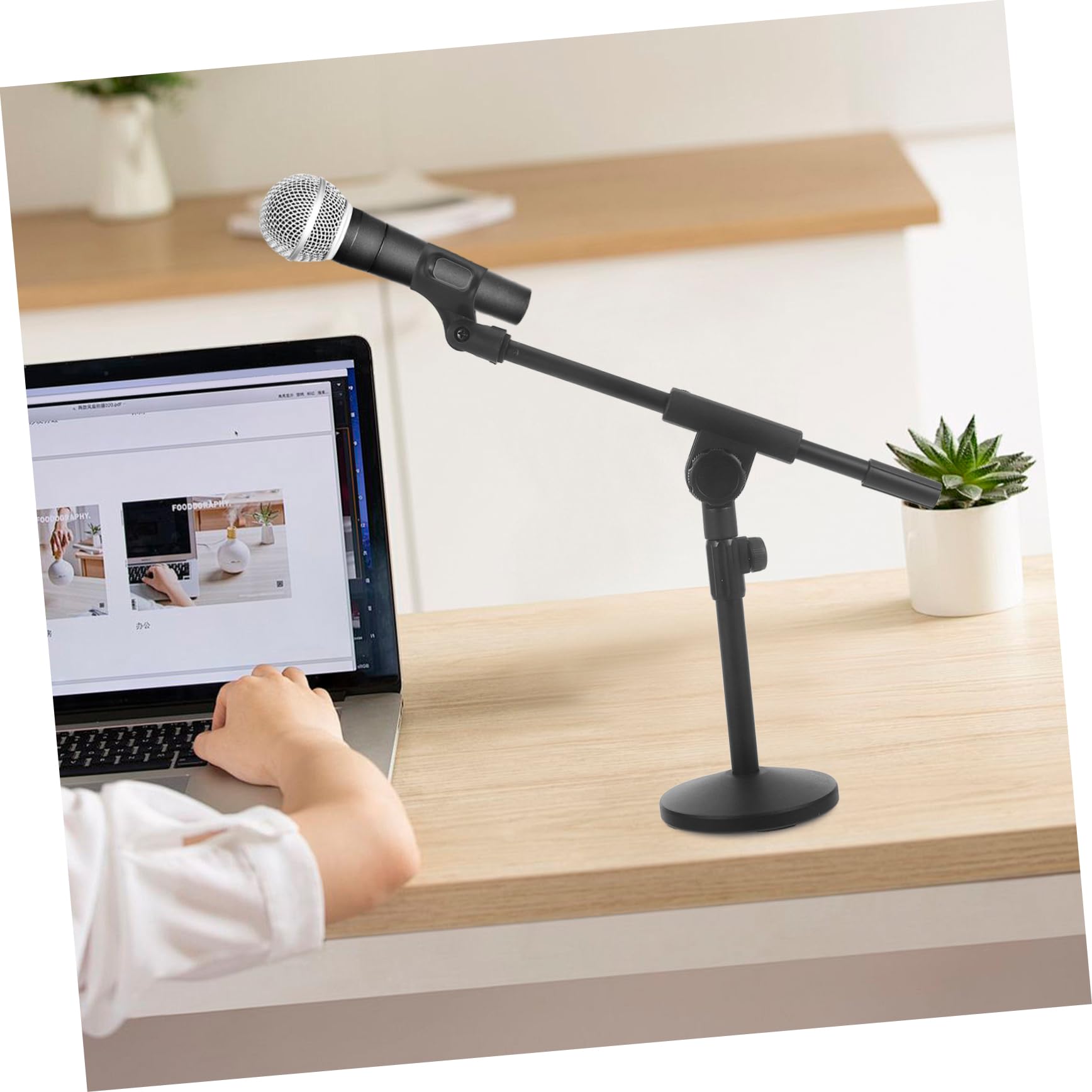 Base Per Asta Microfono Regolabile Supporto Da Tavolo Per Microfono Per Podcasting e Registrazione Audio Realizzato in Materiale Robusto Facile Da Usare e Trasportare