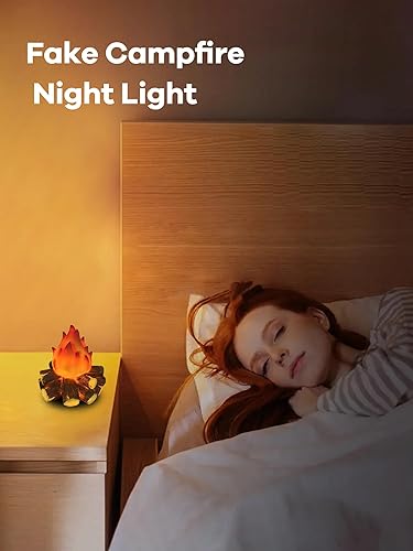 Miniatura 2 de Luz nocturna falsa de fogata, lámpara LED 3D de leña falsa, pequeña chimenea eléctrica falsa luces nocturnas, decoración de fiesta de Halloween para