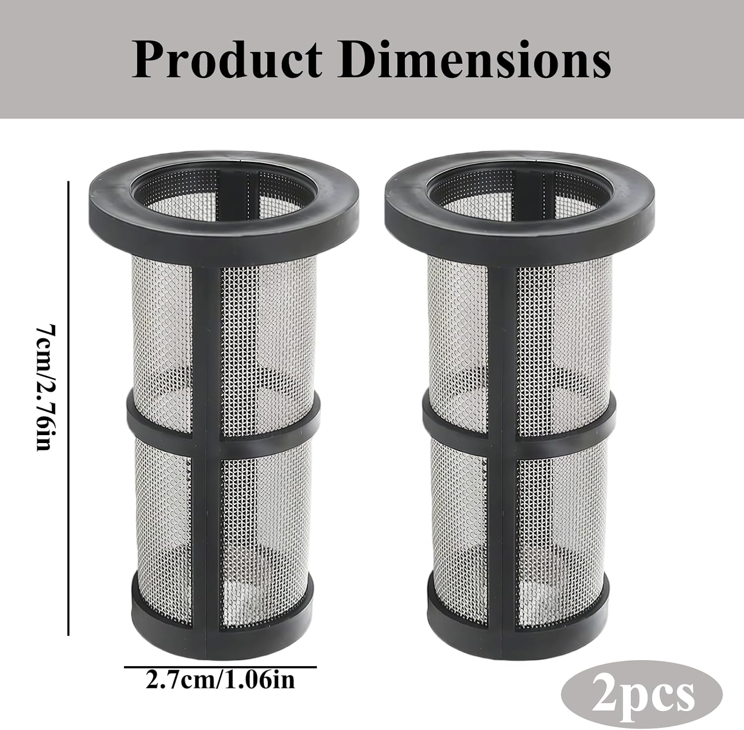 2Pcs 48-222 in-Line Filter Screen for Zodiac Polaris 180, 280, 380, 3900, 480 Pro Pool Cleaners - Replacement Parts with Dense Mesh for Efficient Debris Filtration image 2