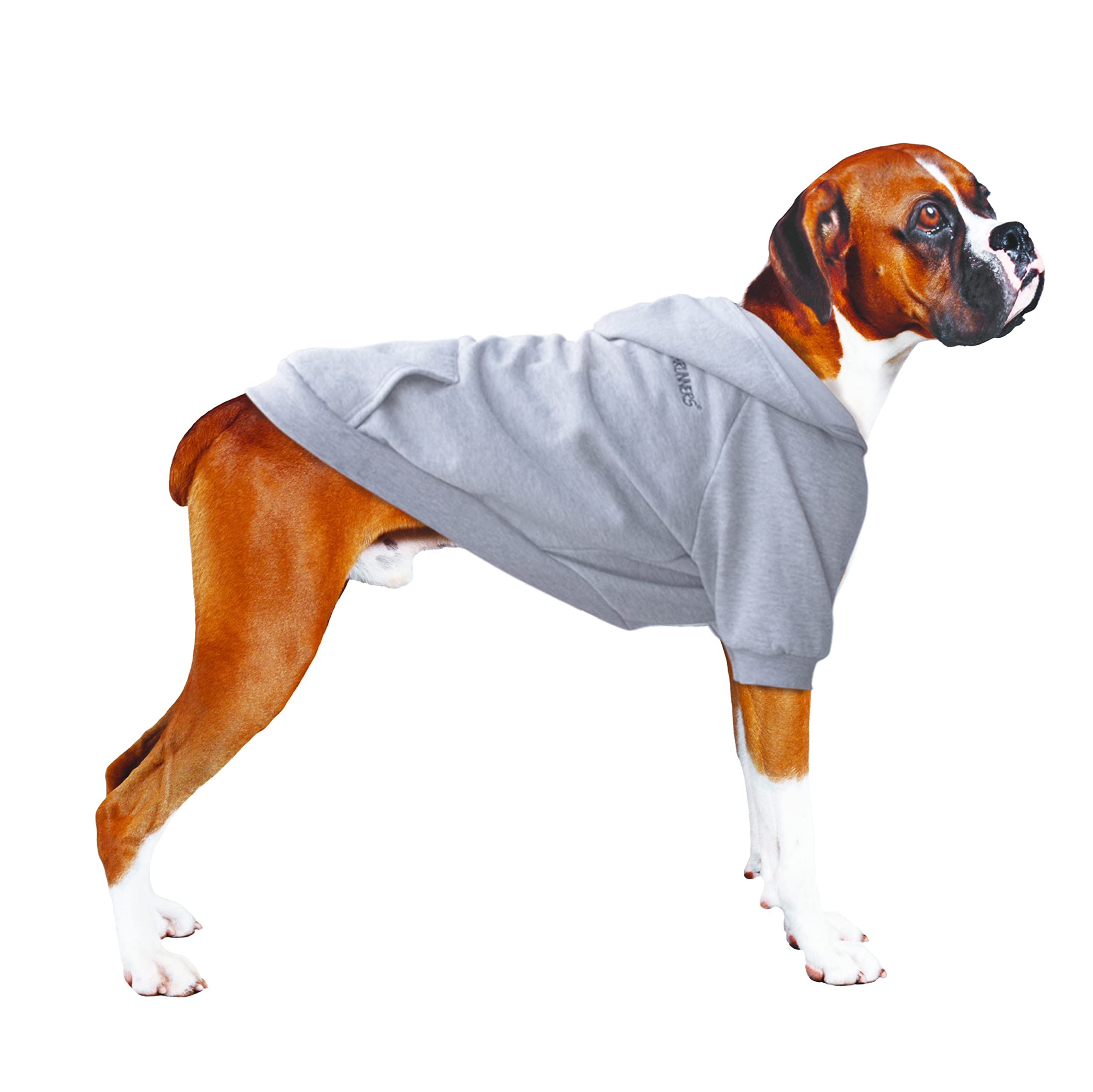 ARUNNERS Extra Large Dog Clothes Hoodies Zip Up Sweaters for big Dogs Labrador Border Collie Grey 4XL