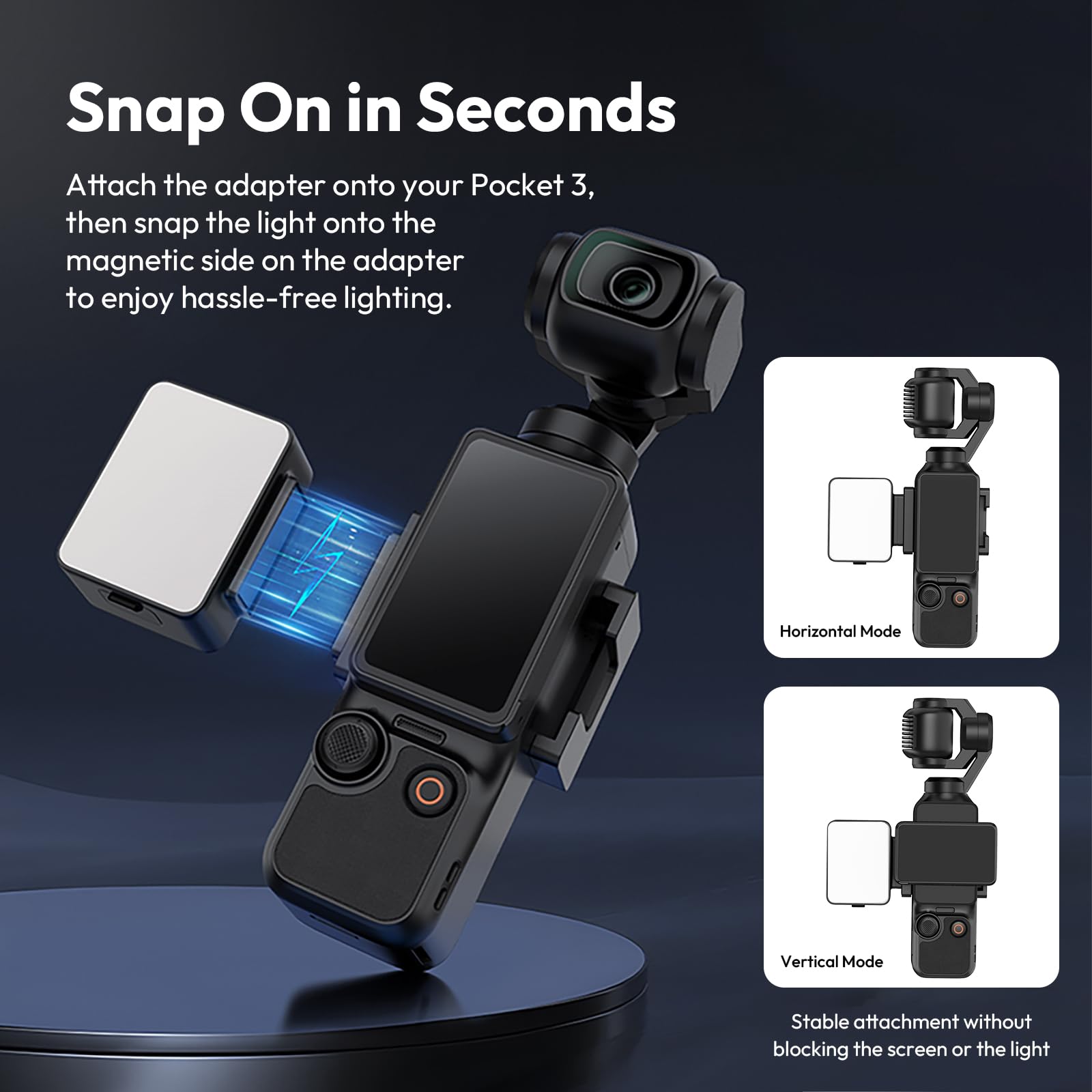 ULANZI DG01 Mini Video Licht, Magnetisches Videoleuchte Mit Cold Shoe, 5600 K Farbtemperatur, Helligkeit Des Magnetischen Kameralichts Einstellbar, 500 MAh Videolicht Für YouTube Videos