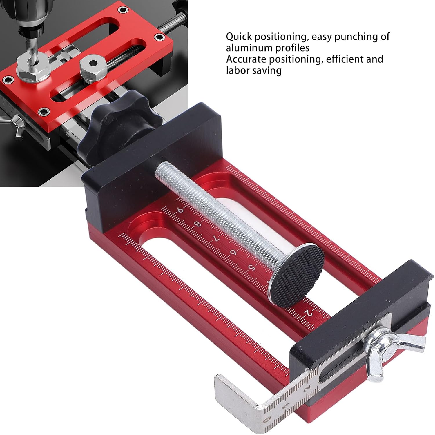 Self Centering Doweling Jig, Adjustable Clamps, Aluminum Alloy Woodworking Hole Locator, for Wood Dowel Jig, Precision Drilling Tool, Accommodates 4-15mm Drill Sizes