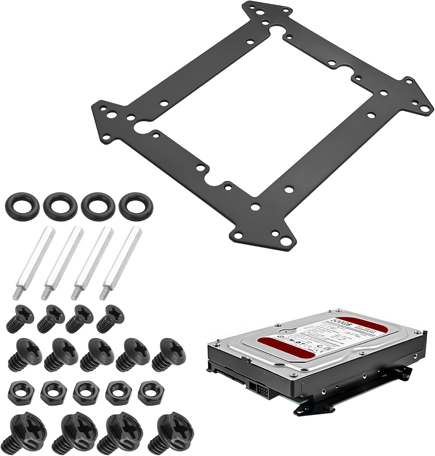 YAODHAOD 3.5" to 2.5" SSD Mounting Bracket,12cm Fan Hard Drive Adapter Internal Hard Drive Mounting Bracket Tray for PC/NAS/Server (1PCS)