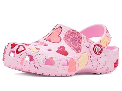 Crocs Kids Classic Clogs with Patterns and Graphics Kids Shoes Pink Milk/Hearts