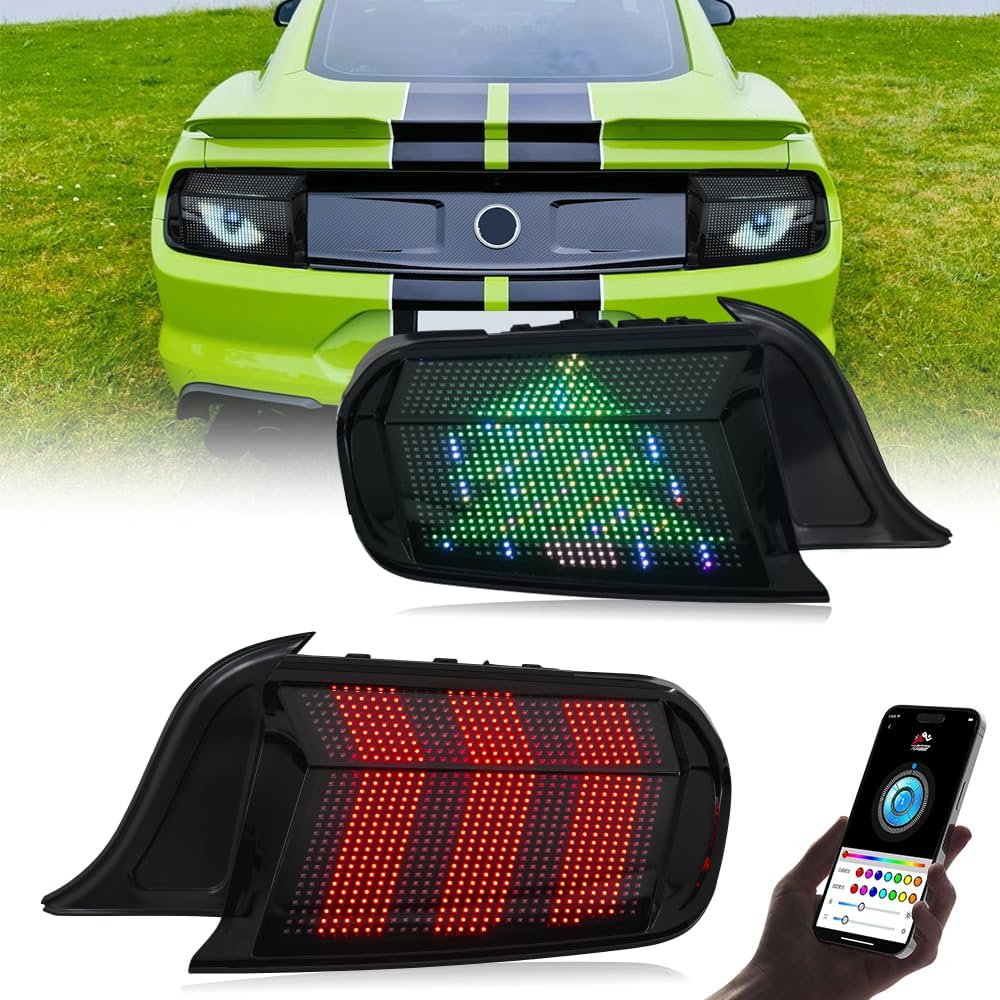New Taillights Compatible with 2015-2023 Ford Mustang Tail Light GT EcoBoost Premium V6 Bullitt 2016-2022 Shelby GT350 GT350R GT500 Rear Lights Coupe Convertible LED Sequential Custom Accessories (T1)