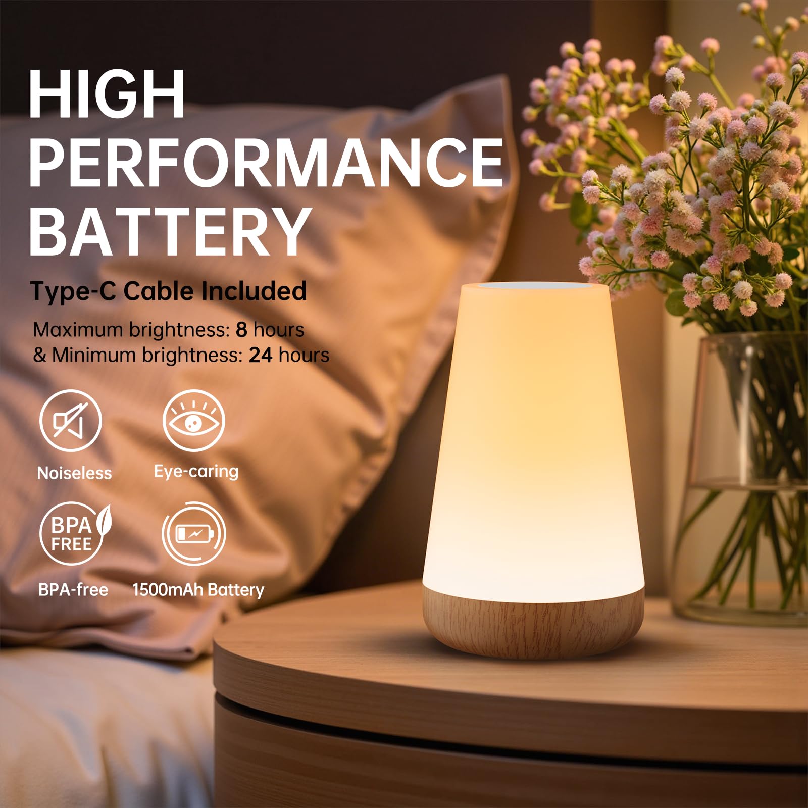 Touch Lampada da Comodino con Telecomando, LED Lampada da Tavolo Senza Fili con 13 Colori, Luce Notturna Bambini per Camera da Letto, Cameretta dei Bambini Soggiorno