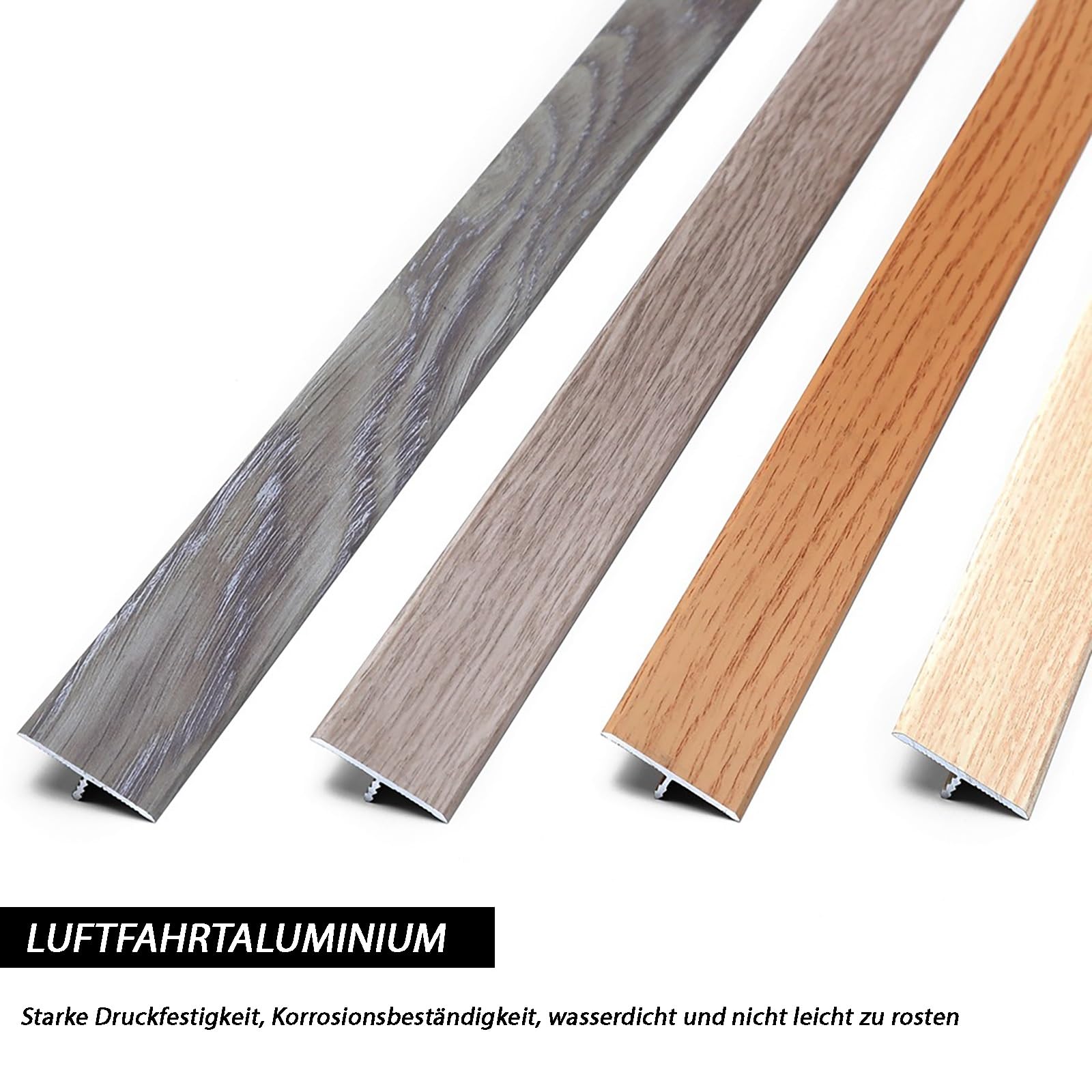 Tira De Transición Para Suelo En Aluminio Anodizado, Perfil En T De 135cm, 2 Piezas, Tira De Unión Para Pisos Laminados, Madera, Cerámica, Y Más, Separador De Encimeras Y Juntas De Dilatación(