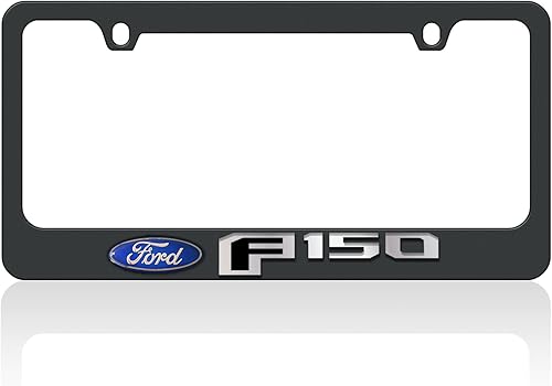 Eurosport Daytona- Compatible con -, 2015 Ford F-150 Logo (Ford Oval, Espejo Word, Negro F) - Marco de matrícula negro