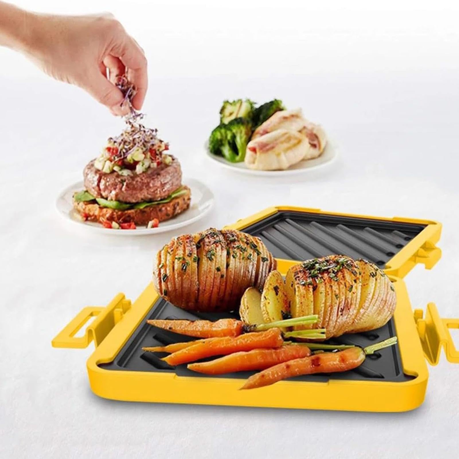 Kuchenka mikrofalowa, tosty, opiekacz do kanapek w kuchence mikrofalowej, nieprzywierający grillowany ser, opiekacz do tostów, panini, boczku, piersi kurczaka