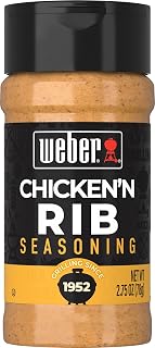 Weber Chicken 'N Rib Seasoning 2.75 oz - Bold Grill Flavor for Juicy Chicken & Tender Ribs