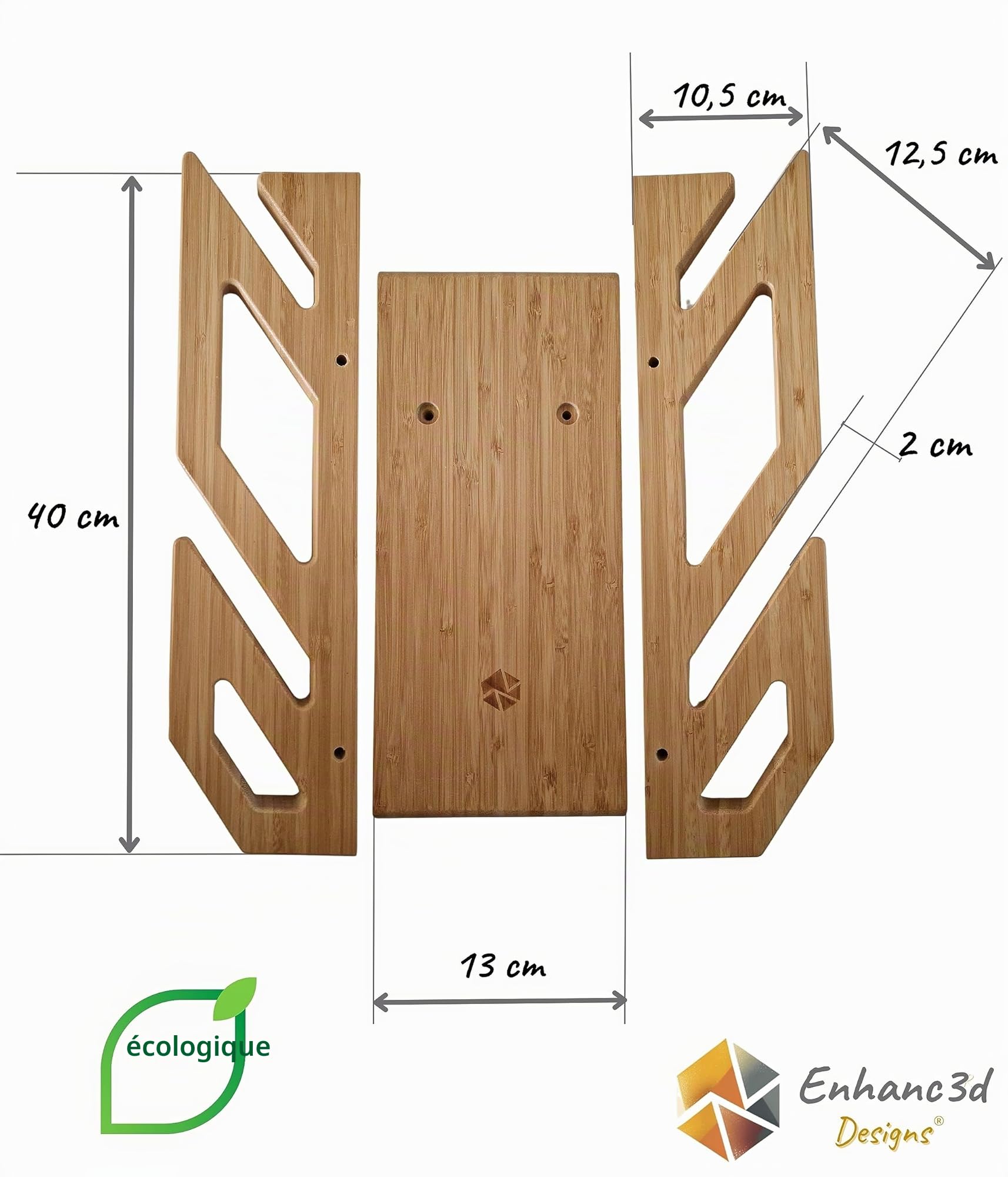 Support Mural en Bambou pour 2 Planches de Skate - Porte-Skate Mural pour Longboard - Design Moderne et Robuste