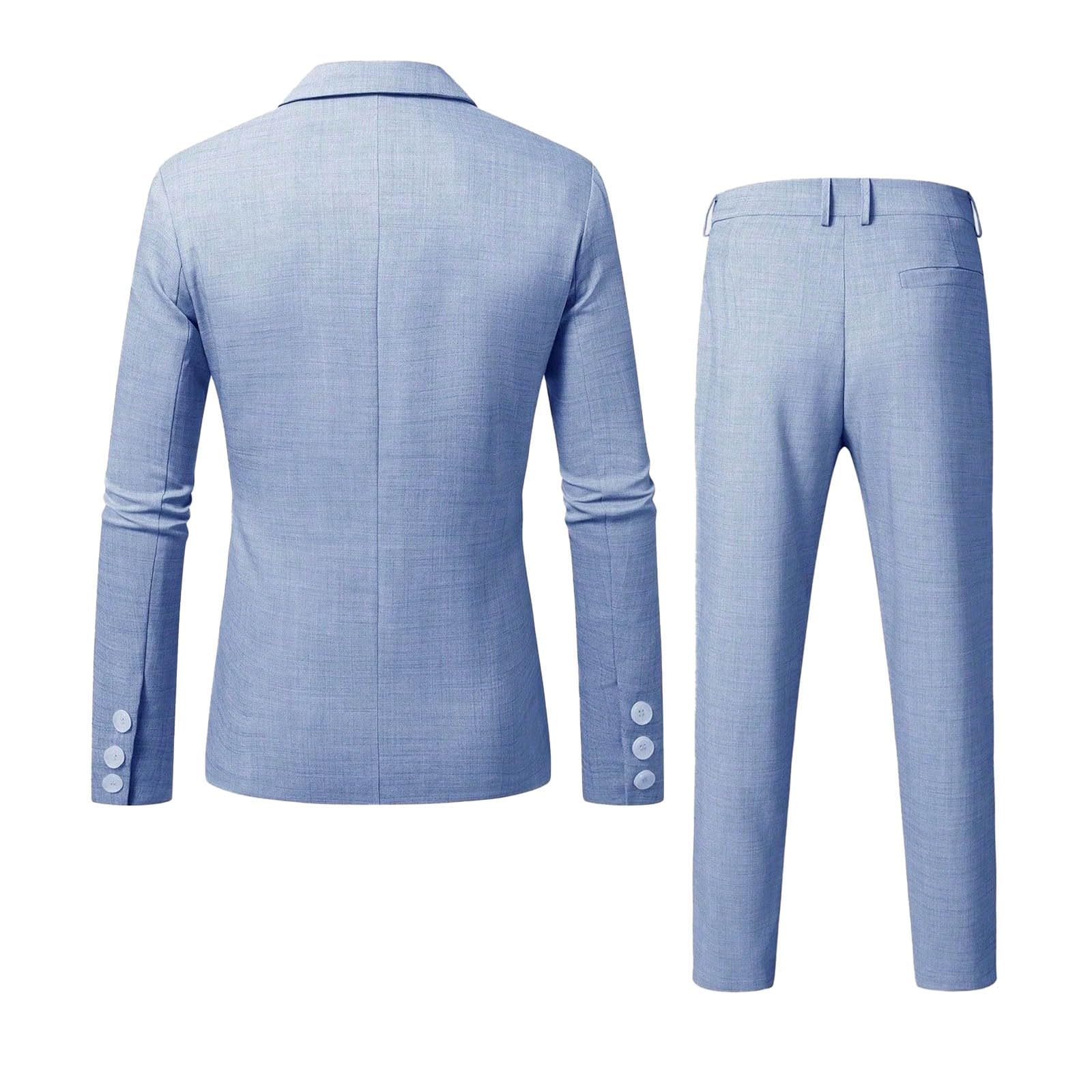 Conjunto de Traje para Hombre, Esmoquin Casual, 2 Piezas, Ajuste Regular, Chaqueta de Lino y Pantalones, graduación, Boda, Cena