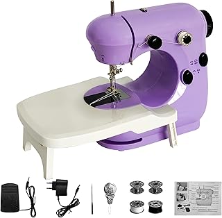 Mini Nähmaschine für Anfänger mit Eingebautem, Anschiebetisch, LED-Licht, Nähmaschine Tragbare Elektrische, Ideal für Kleidung, Kissenbezüge, Bettlaken