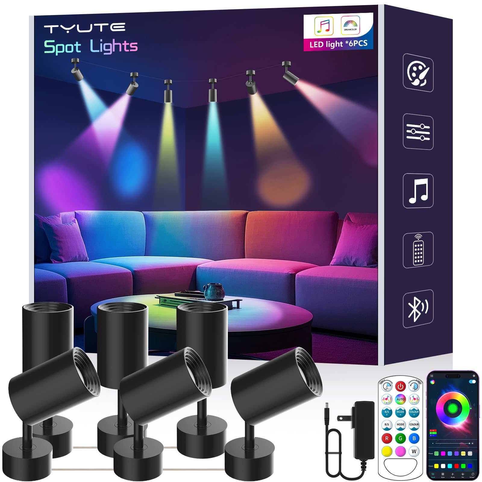 Photo 1 of Tyute RGB Spotlight Indoor, Color Changing LED Uplighting Accent Spot Light